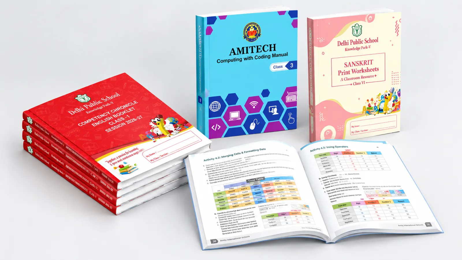 Bulk printed school textbooks and workbooks