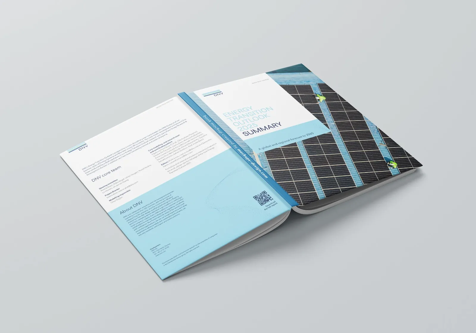Open brochure with photography spread