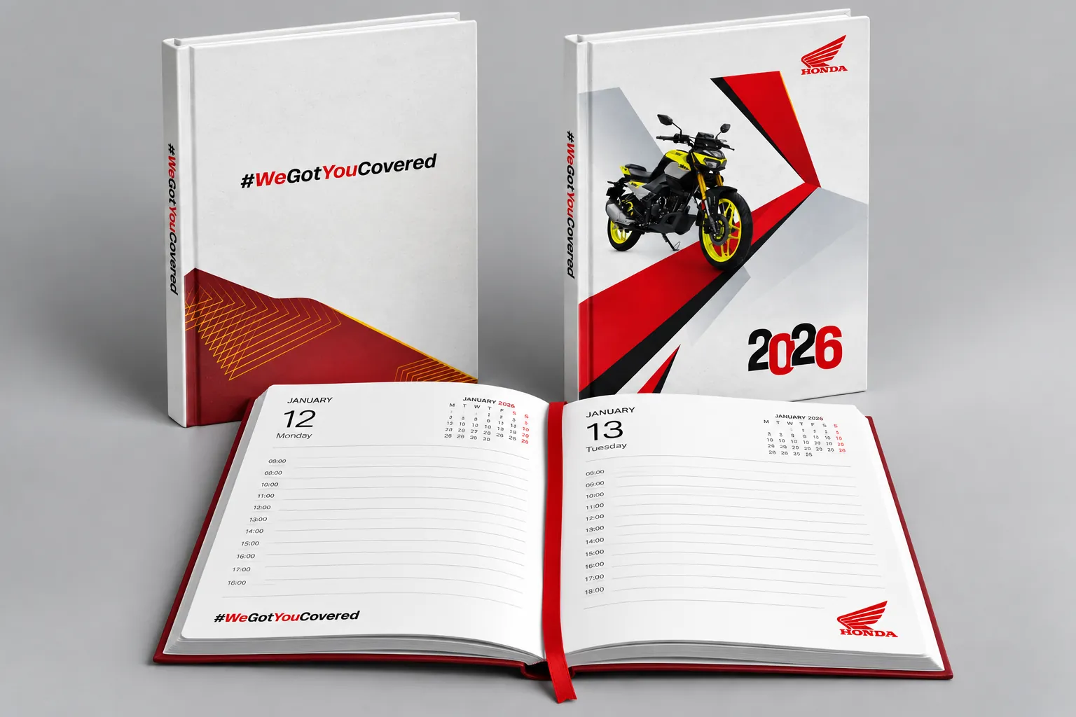 Branded desk calendar with stand